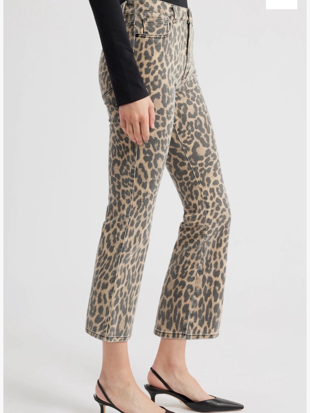 Good American Animal Print Cropped Denim - Picture 3 of 5